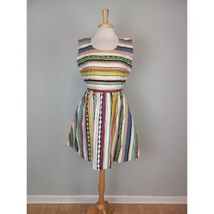 Kate Spade Saturday Striped Open Back A-line Dress Multicolored Size Large